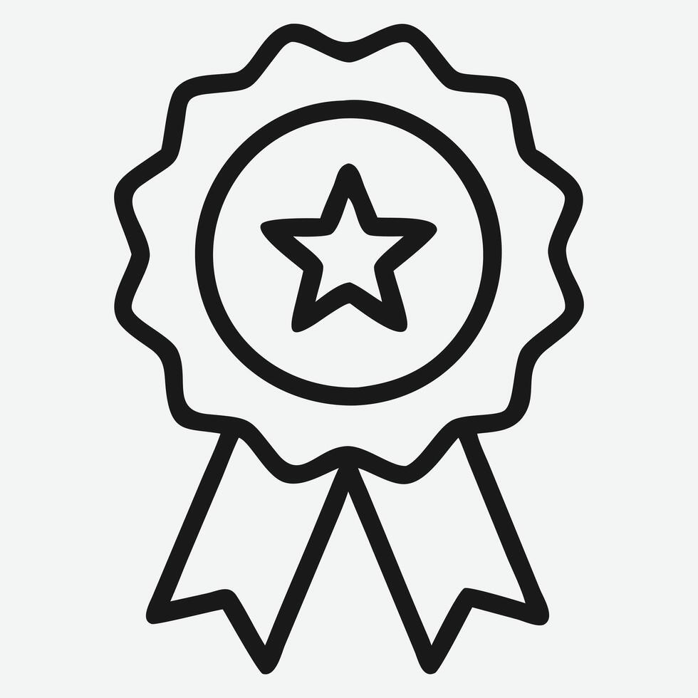 Sleek Badge Icon Line Art Collection - Minimalist and Modern Design Elements vector