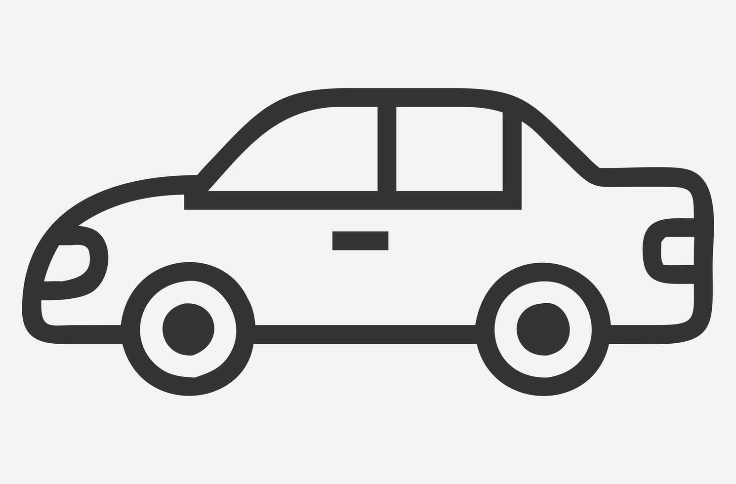 Sleek Car Icon Line Art , Minimalist Automotive Illustration vector