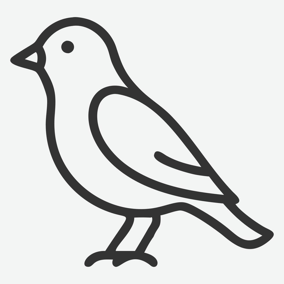 Elegant Bird Icon Line Art ,Minimalist Symbol of Grace and Freedom vector