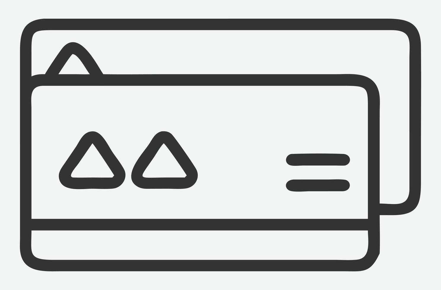 Sleek Card Icon Line Art - Modern Minimalist Digital Design vector