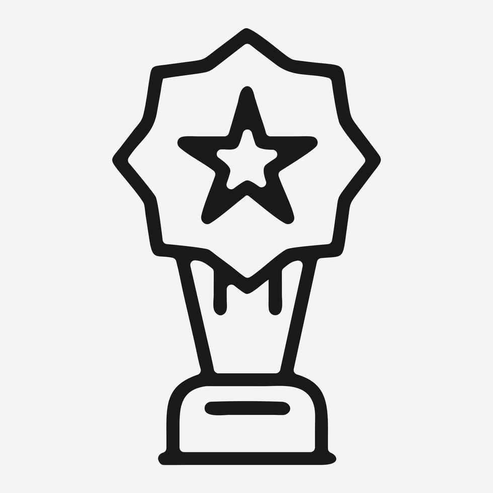 Award Icon Line Art , Classic Symbol of Achievement and Recognition vector