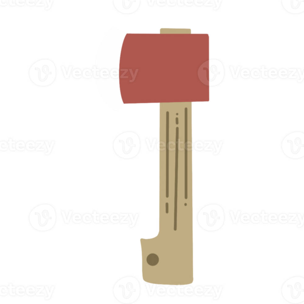 An axe with a red handle png