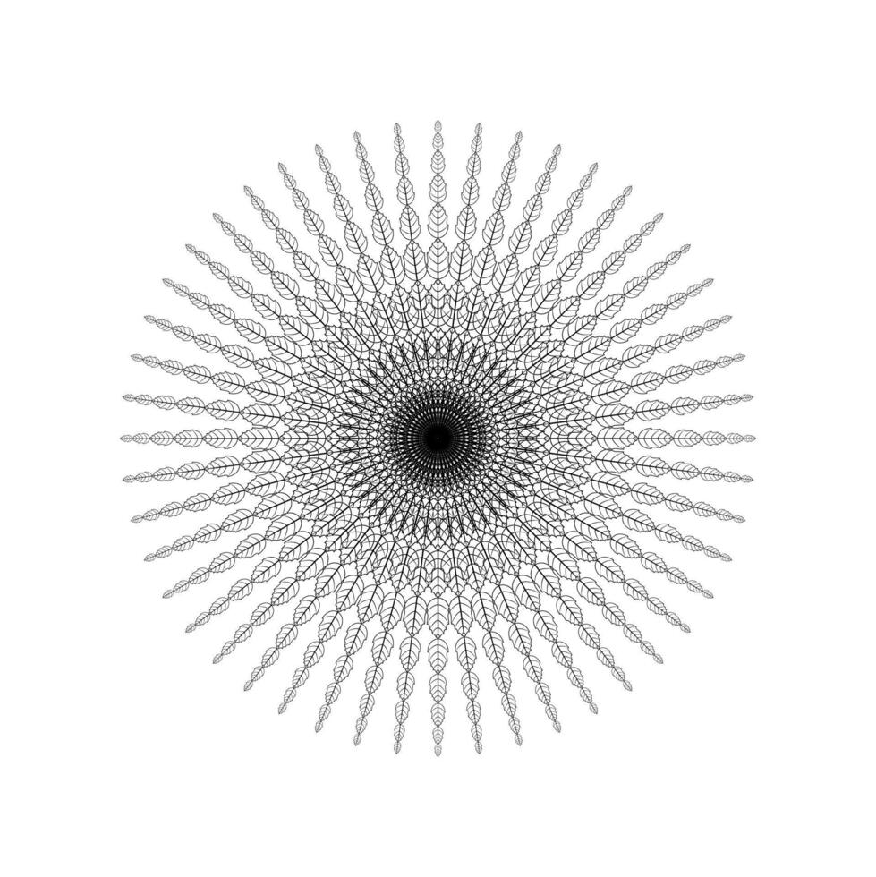 A black and white of a circular design pattern vector