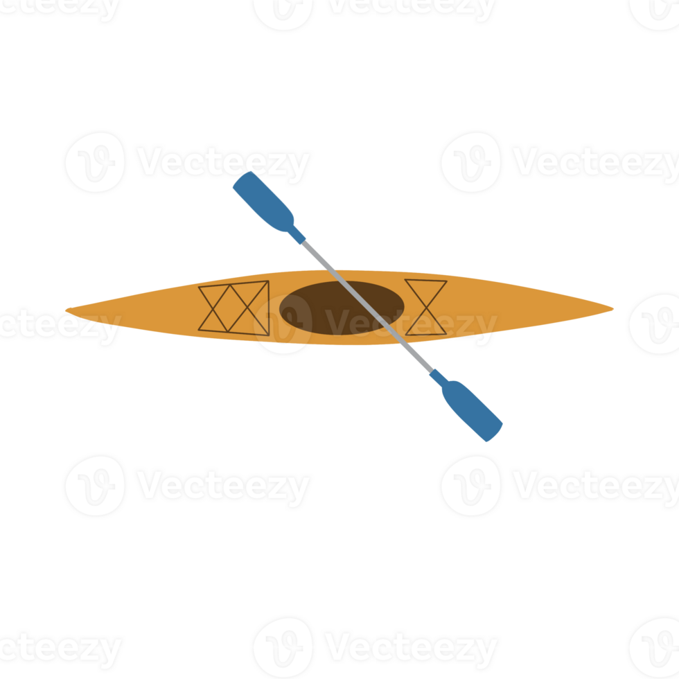 A boat with two paddles png