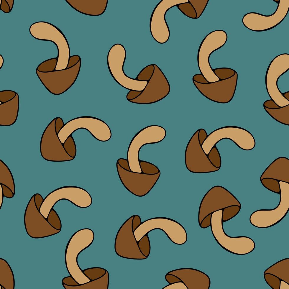 Illustration of pattern with mushrooms. vector