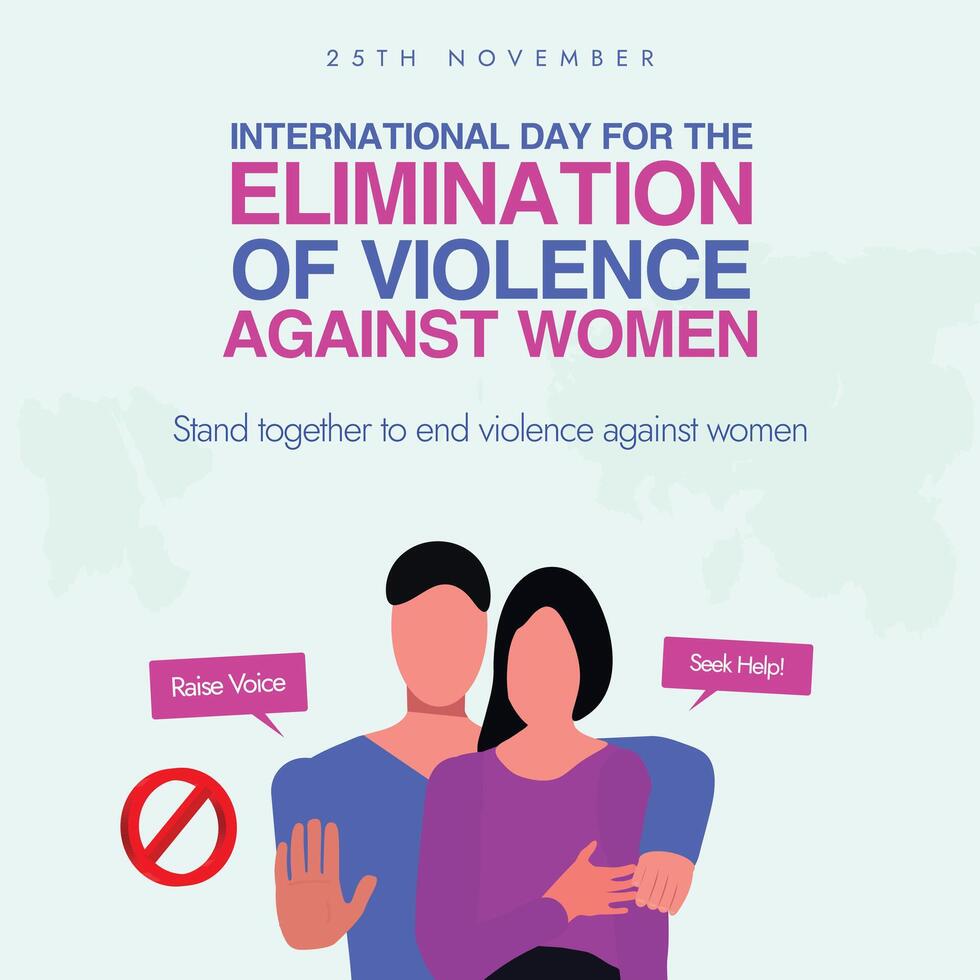 International day for the Elimination of Violence against Women 25th November. vector