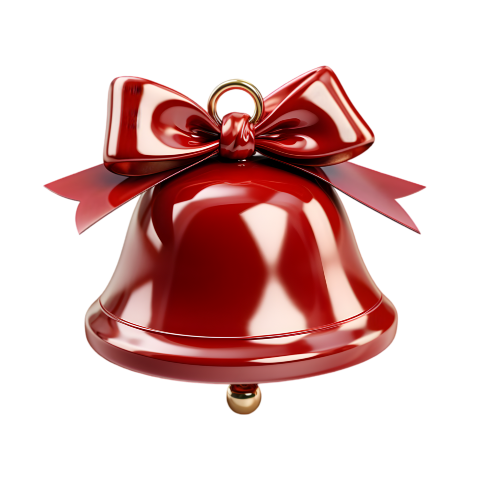 Red Christmas Bell with Bow png
