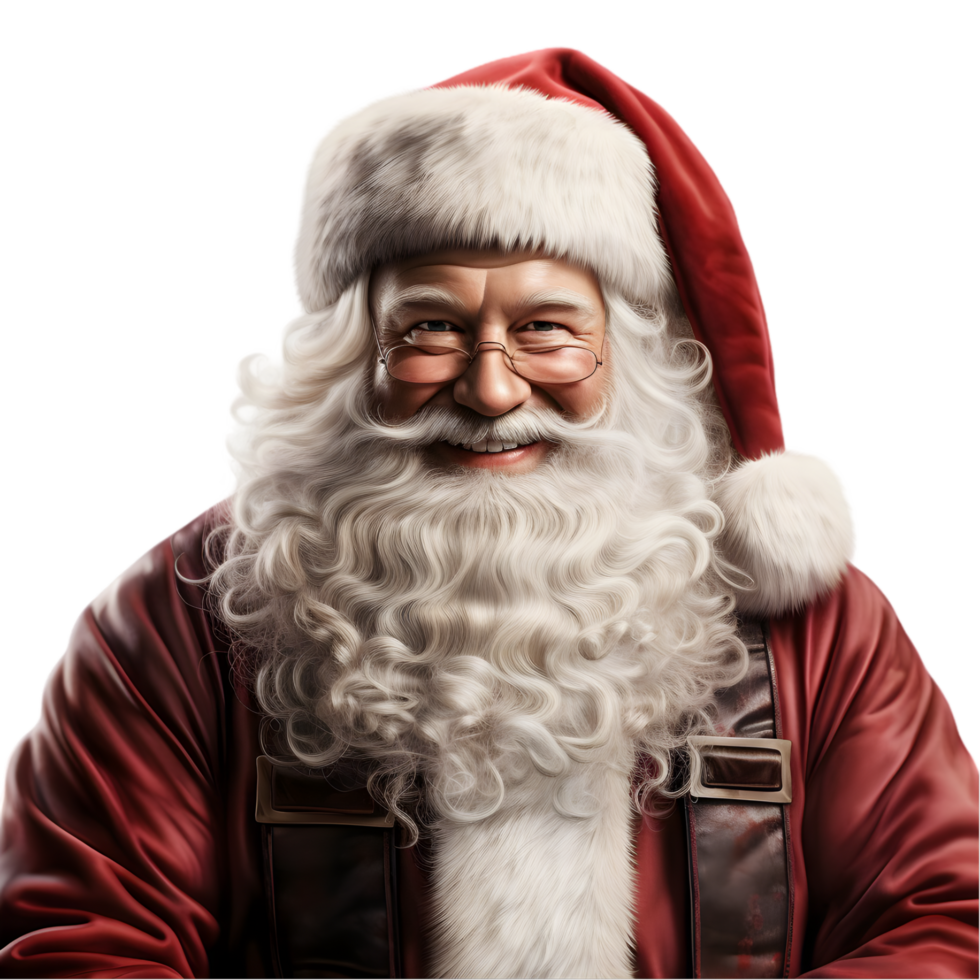 Smiling Santa Claus in Red Suit and White Beard png