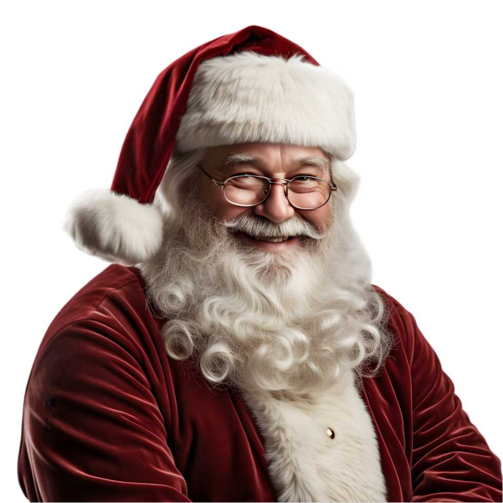 Jolly Santa Claus with a White Beard and Red Suit png