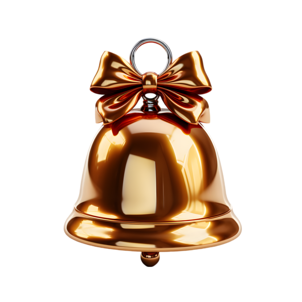 Golden Bell with a Bow png