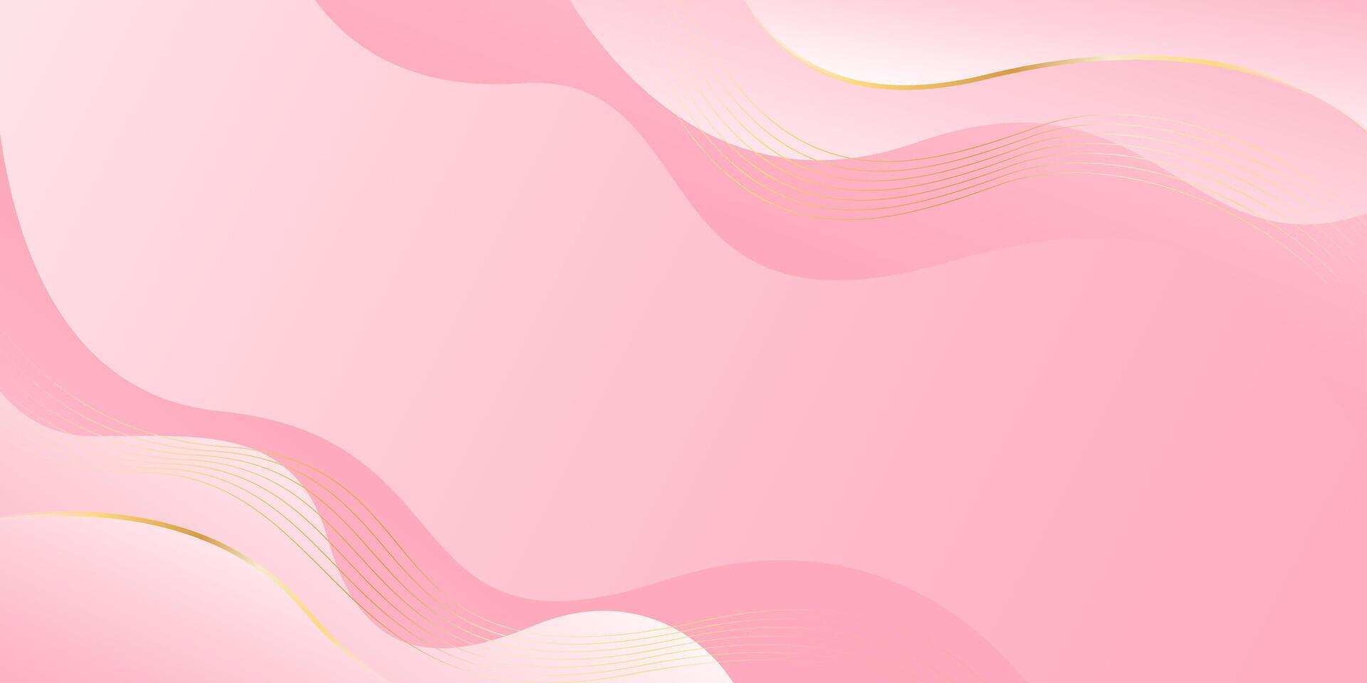 Abstract pink Luxury background with gold lines. wallpaper . vector