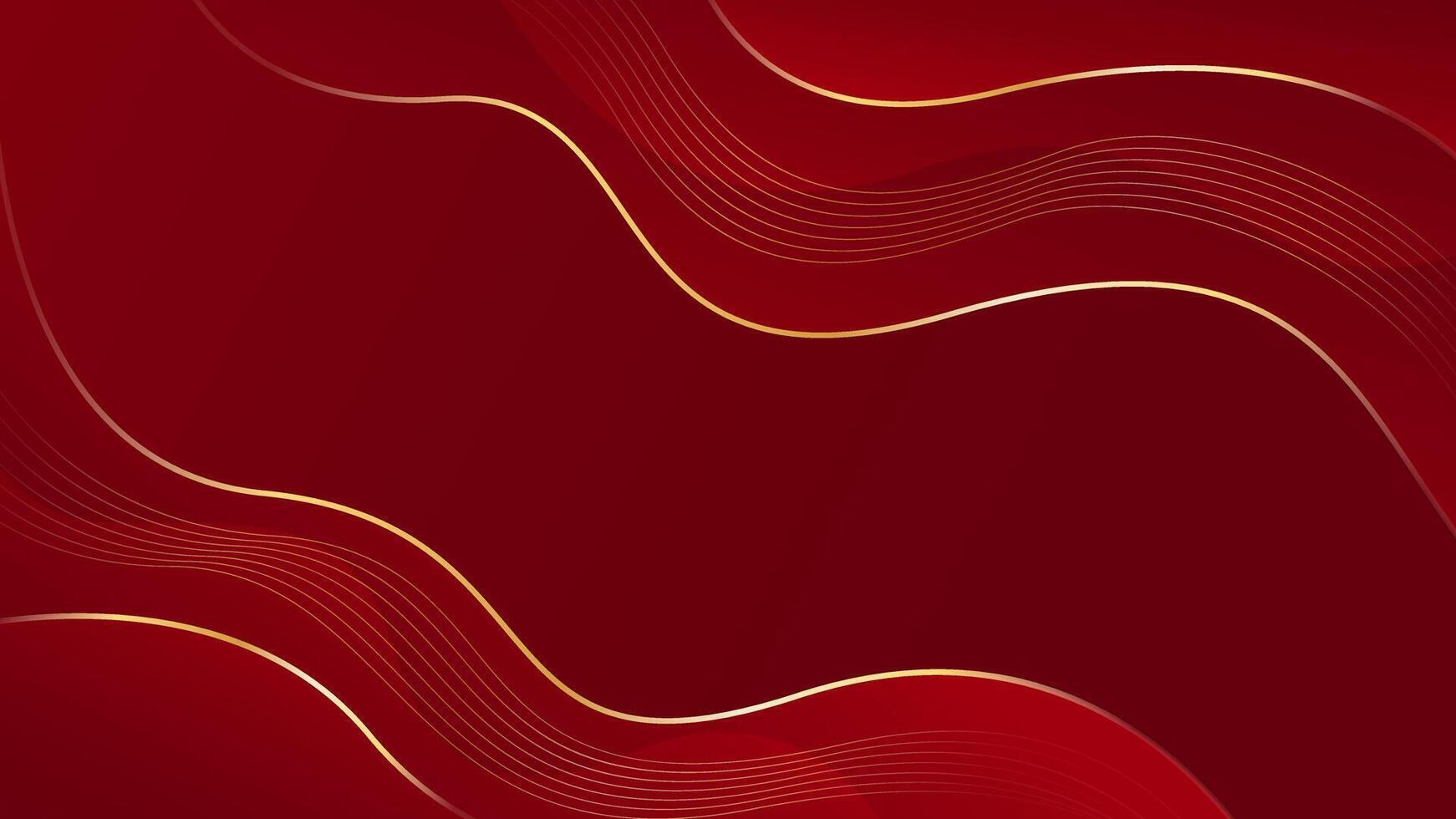 Abstract red Luxury background with gold lines. wallpaper . vector