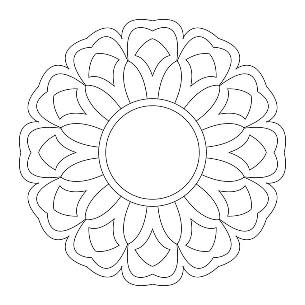 Easy Mandala, mandalas flowers for coloring, file vector