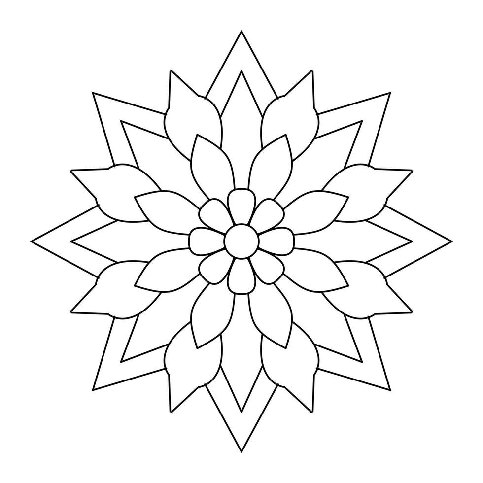Easy mandala outlines patterns wall art colouring book, tattoo design, file vector