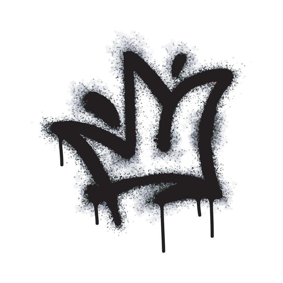 graffiti spray crown icon isolated on white background. vector