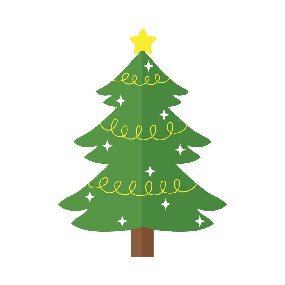 christmas tree with stars and sparkles vector