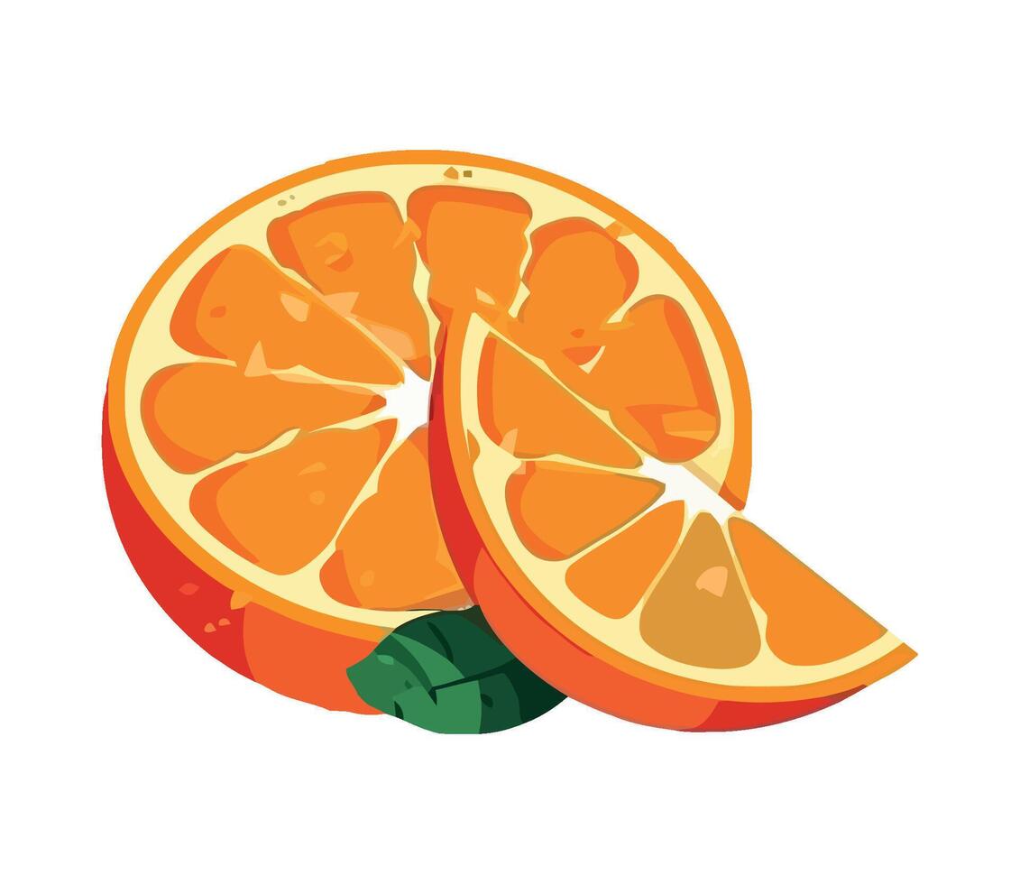 Juicy citrus slices, nature healthy refreshment vector