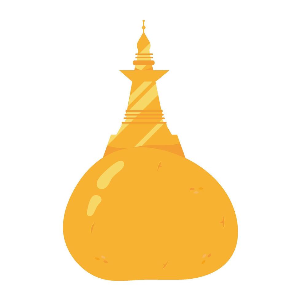 myanmar pagoda shwedagon temple illustration vector
