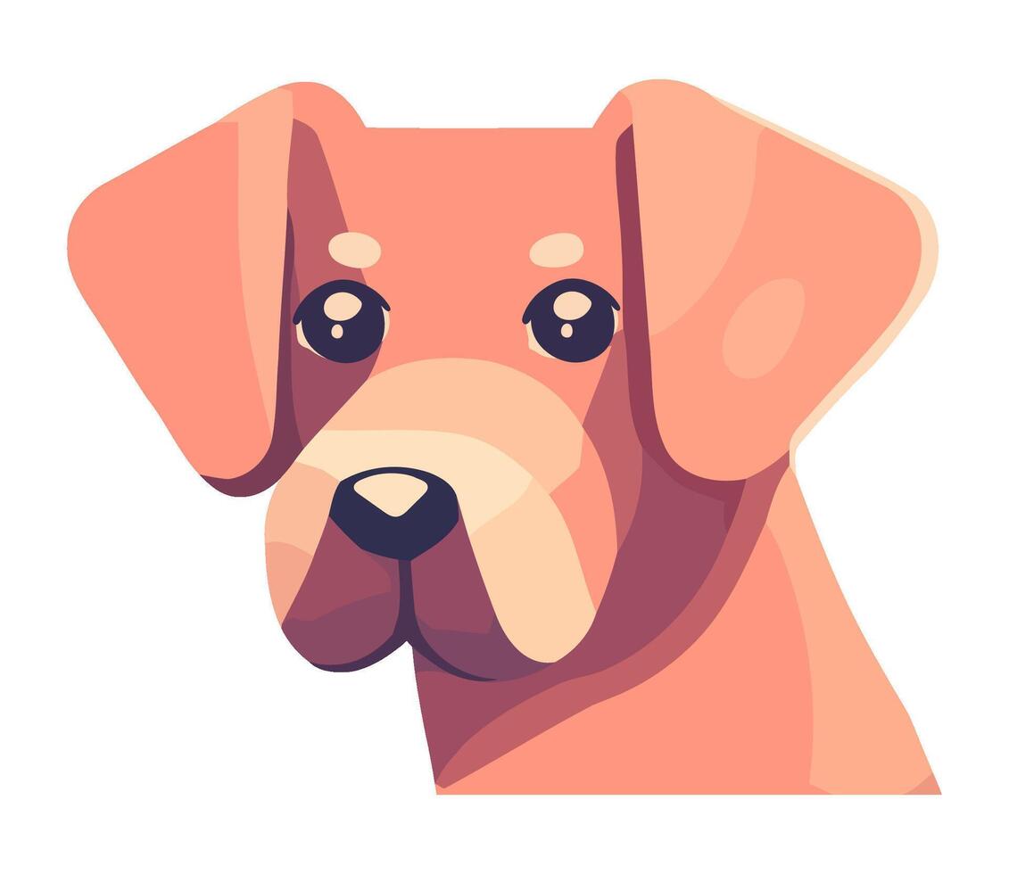 cute little dog face icon isolated vector