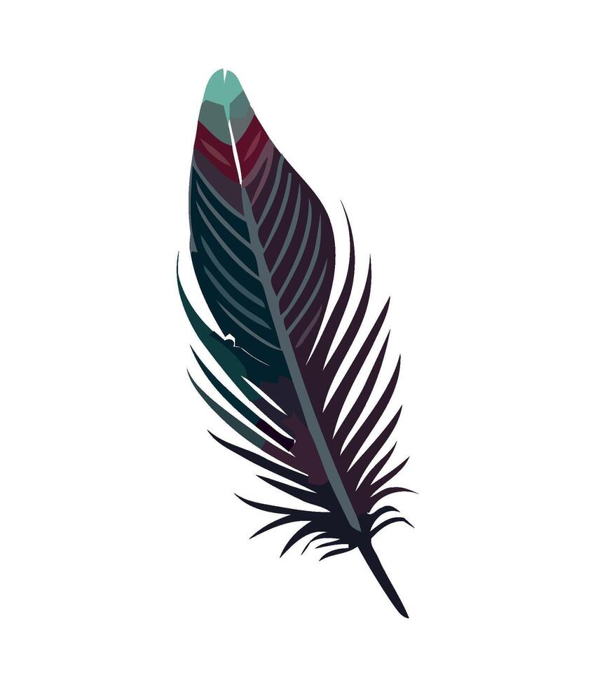 Silhouette of flying bird feather decoration icon isolated vector