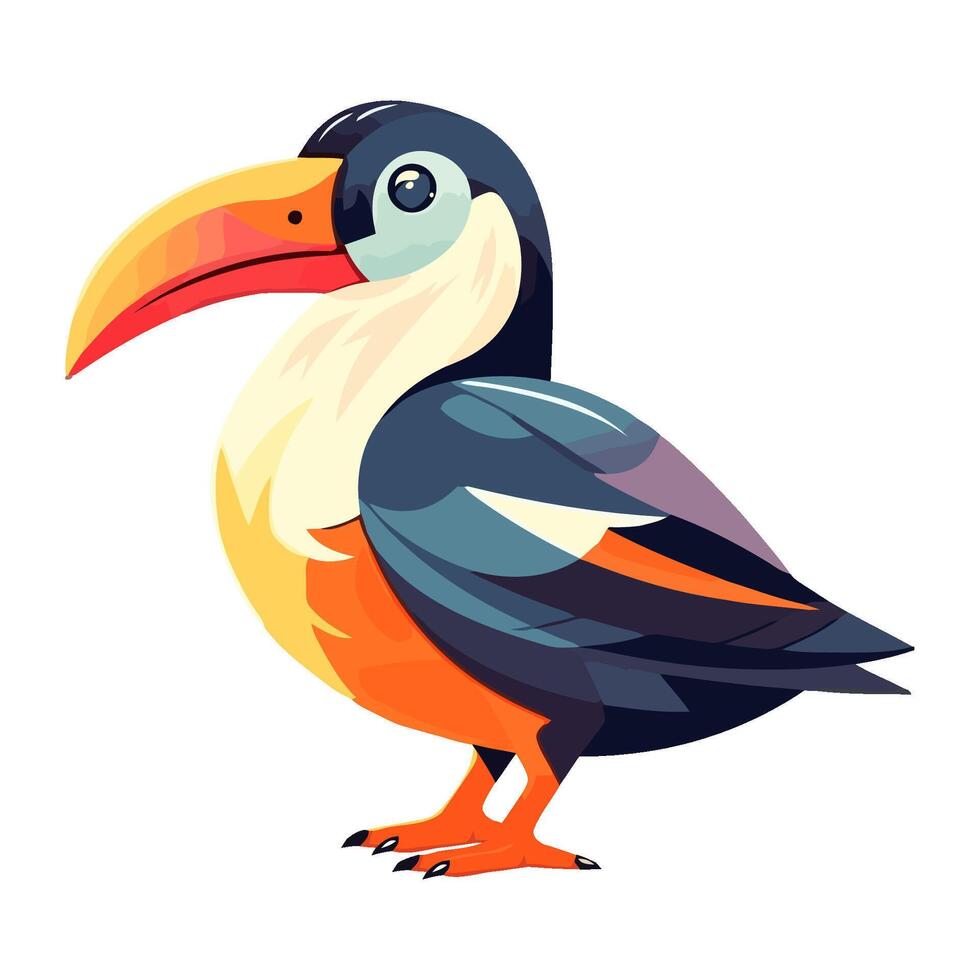 exotic cute toucan bird icon isolated vector