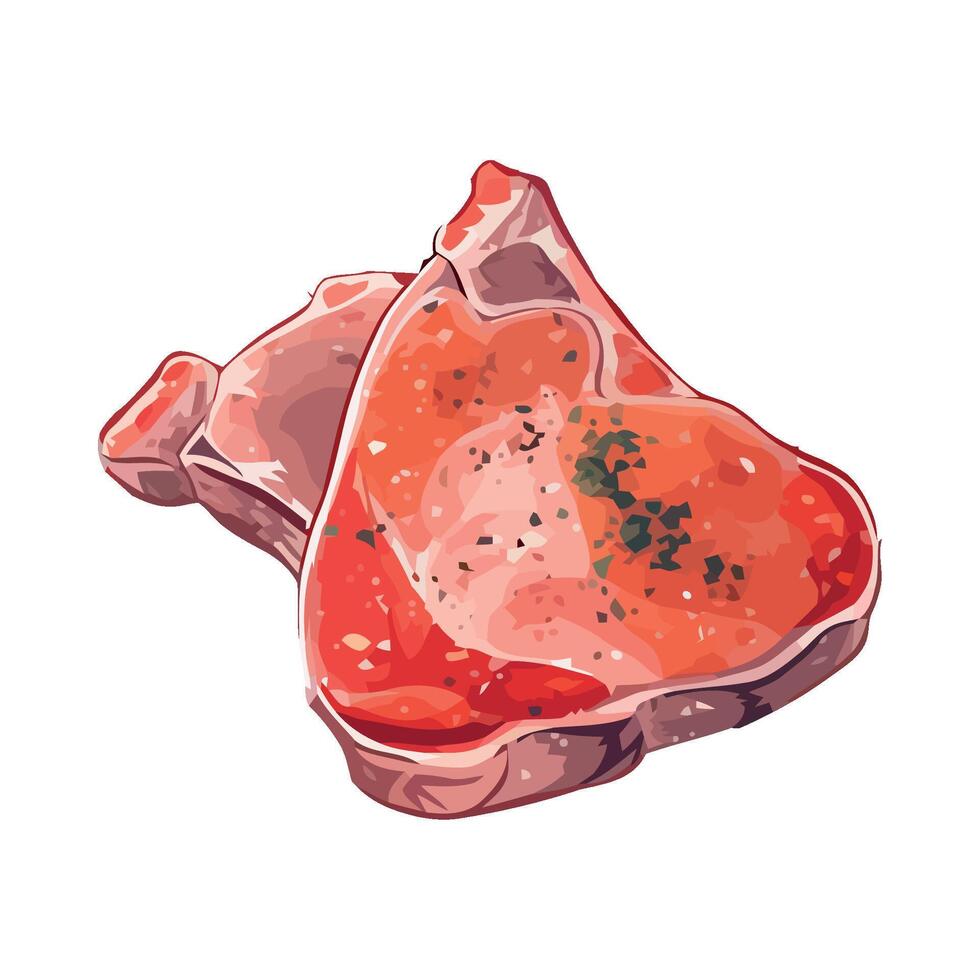 grilled pork steak, a gourmet meal icon vector