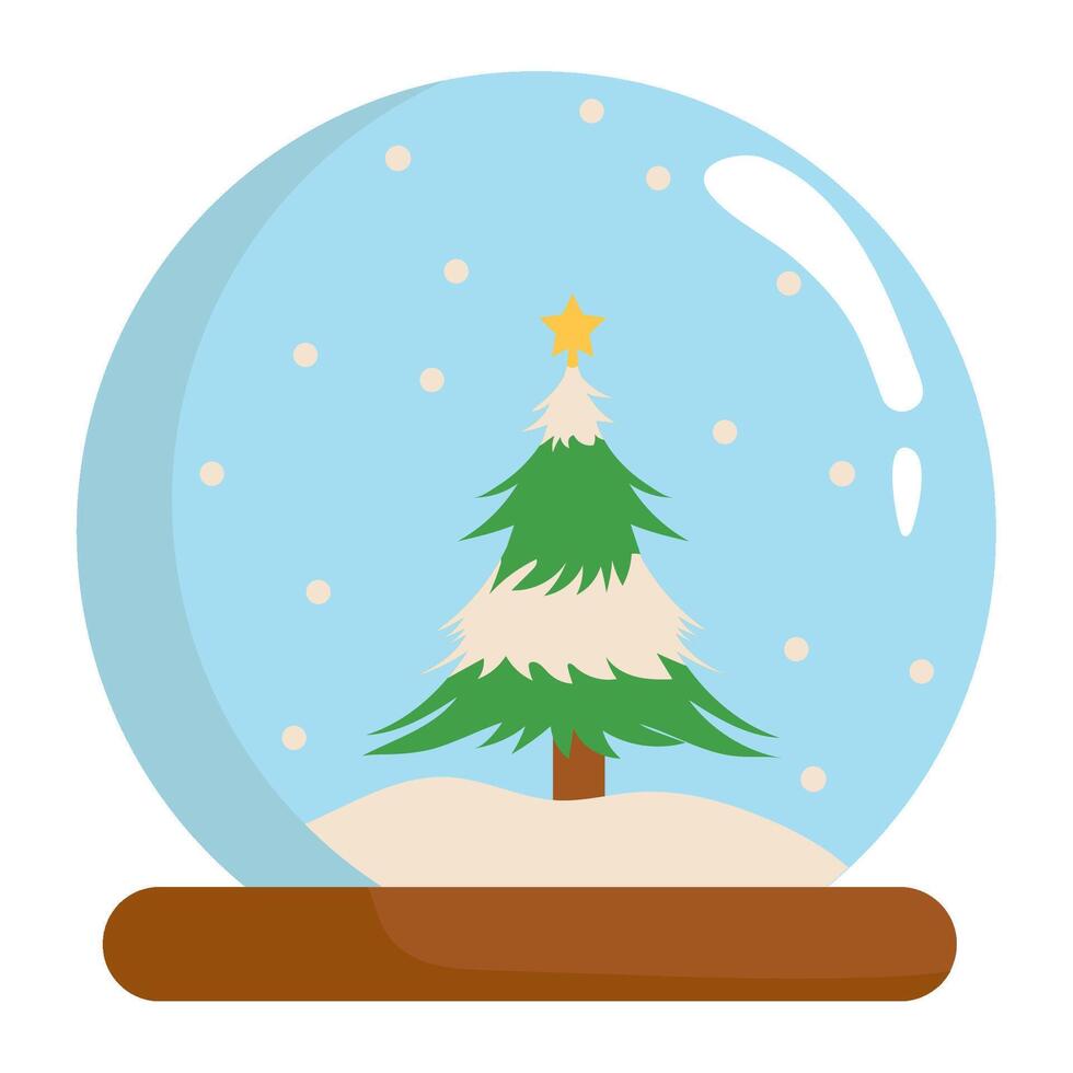 christmas snowglobe illustration vector