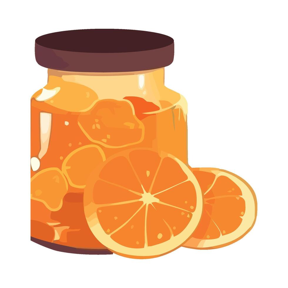 Fresh organic fruit in a jar illustration vector