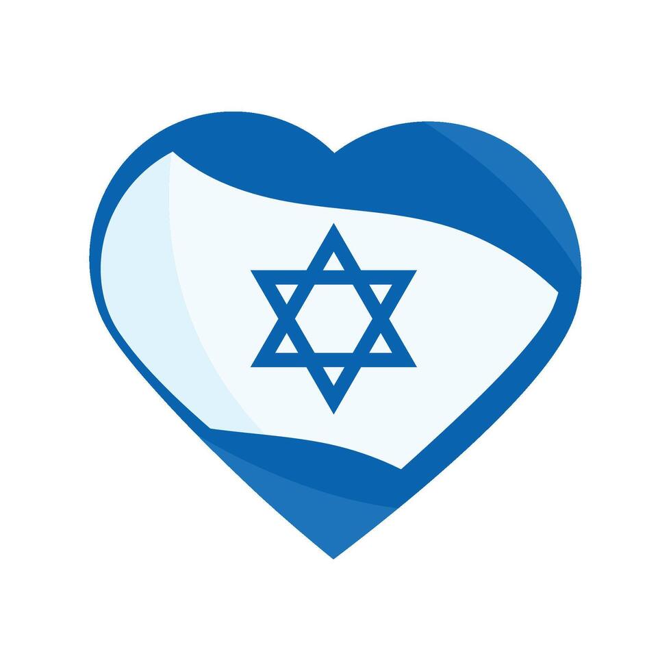 Israel flag in heart shape vector