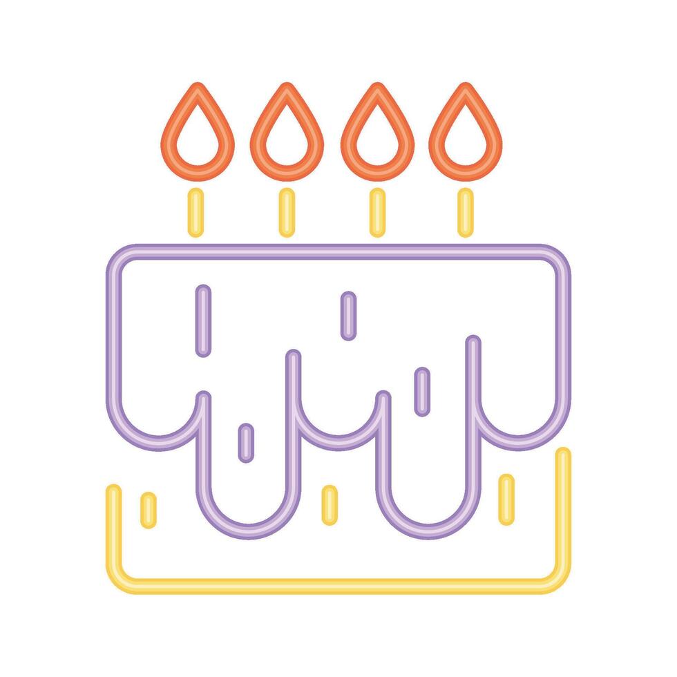 neon cake icon vector