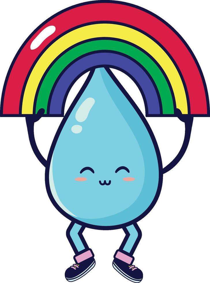 water day character with rainbow vector