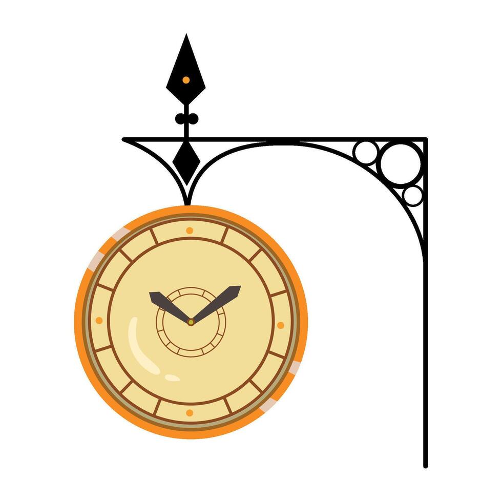 golden watch of street isolated vector
