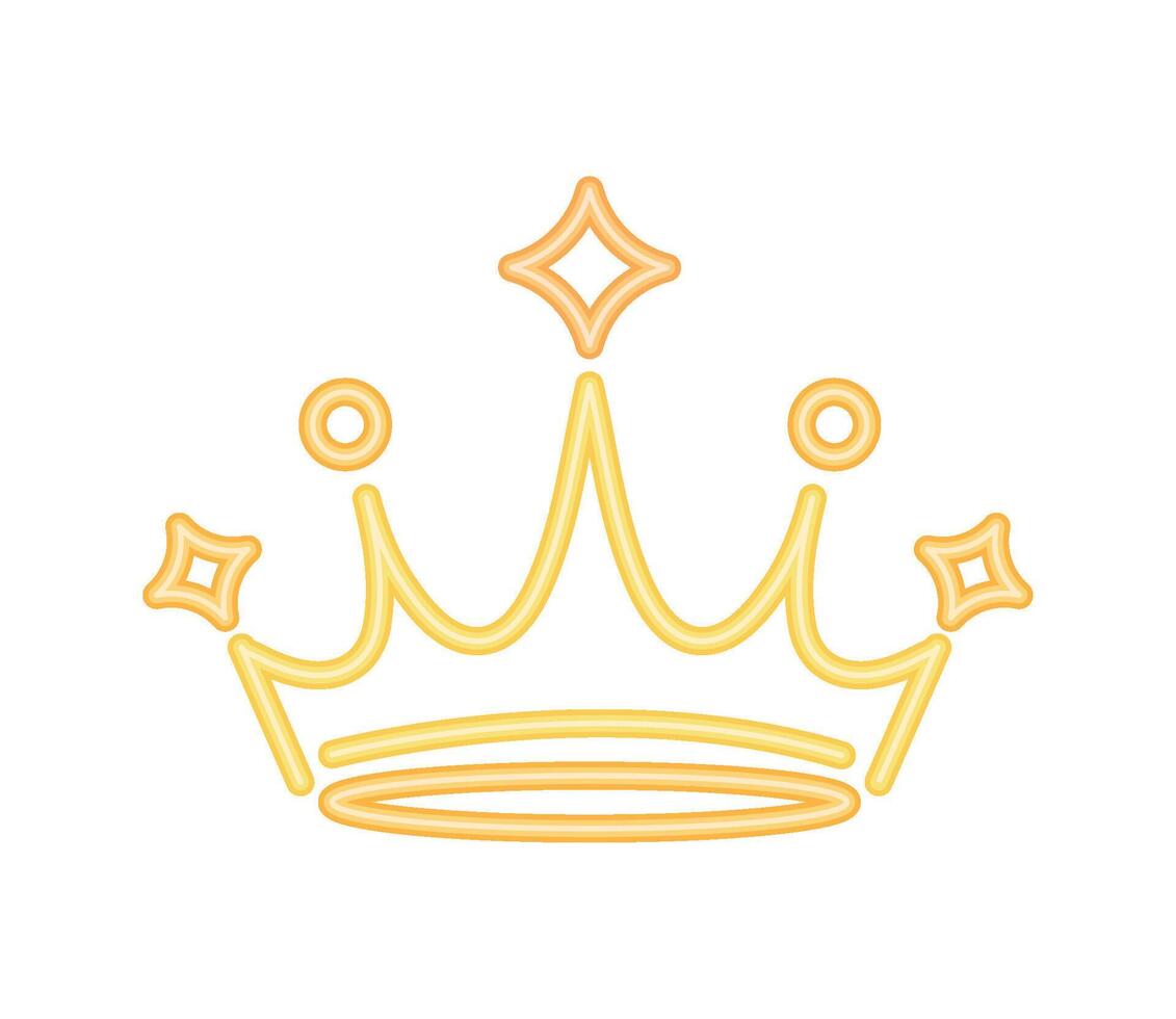 neon crown sign isolated vector