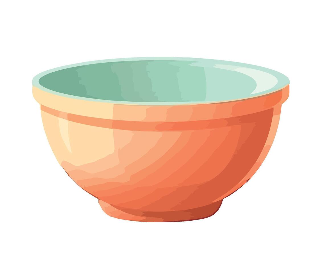 Terracotta plate decoration isolated vector
