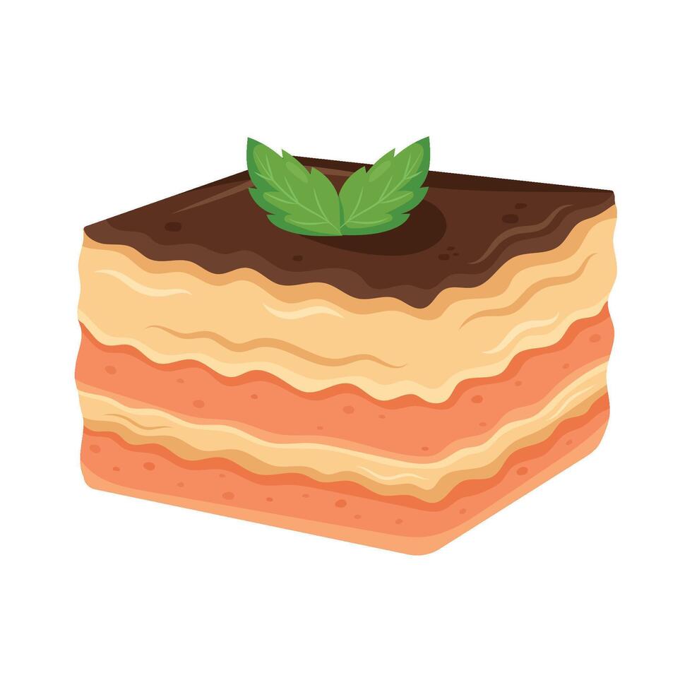 tiramisu cake sweet illustrations isolated vector