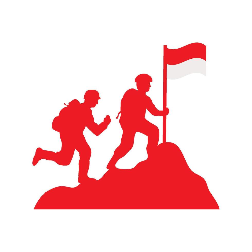 indonesian independence soldiers isolated vector
