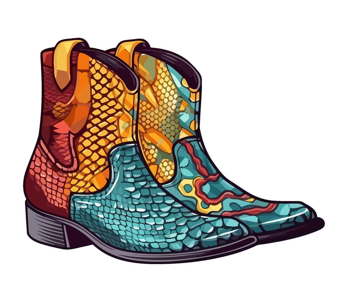 fashionable pair of cowboys boots icon isolated vector
