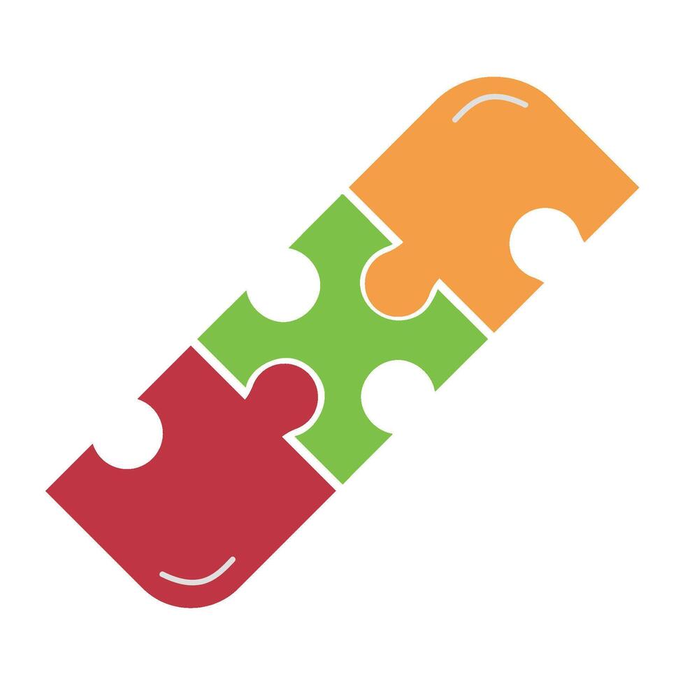 puzzle pieces multi colored isolated vector