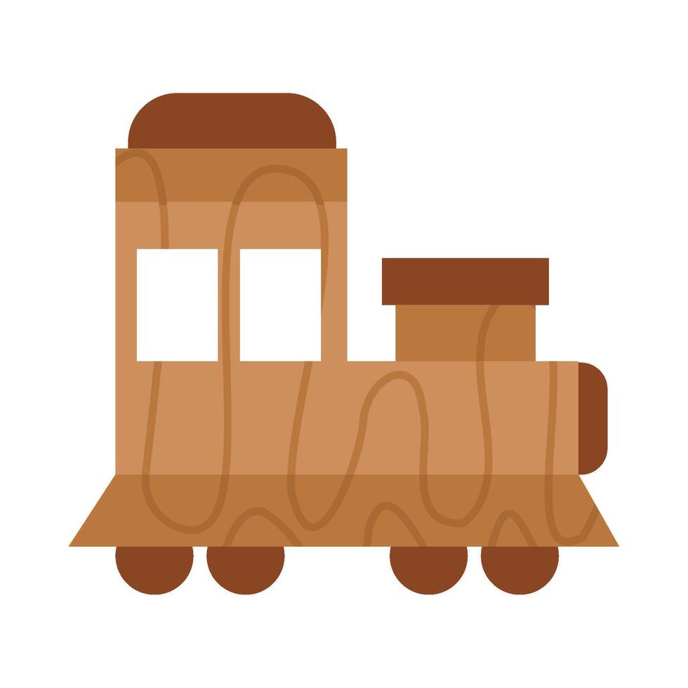 wooden toy train isolated vector