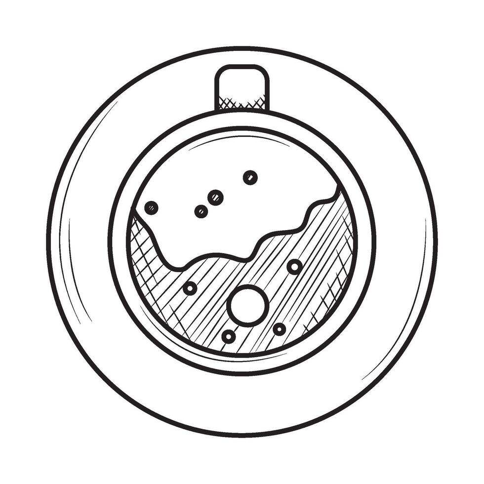 coffee cup draw top view isolated vector