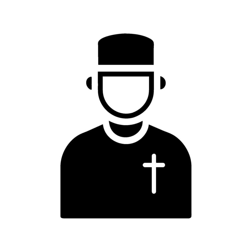 catholic religion man silhouette vector