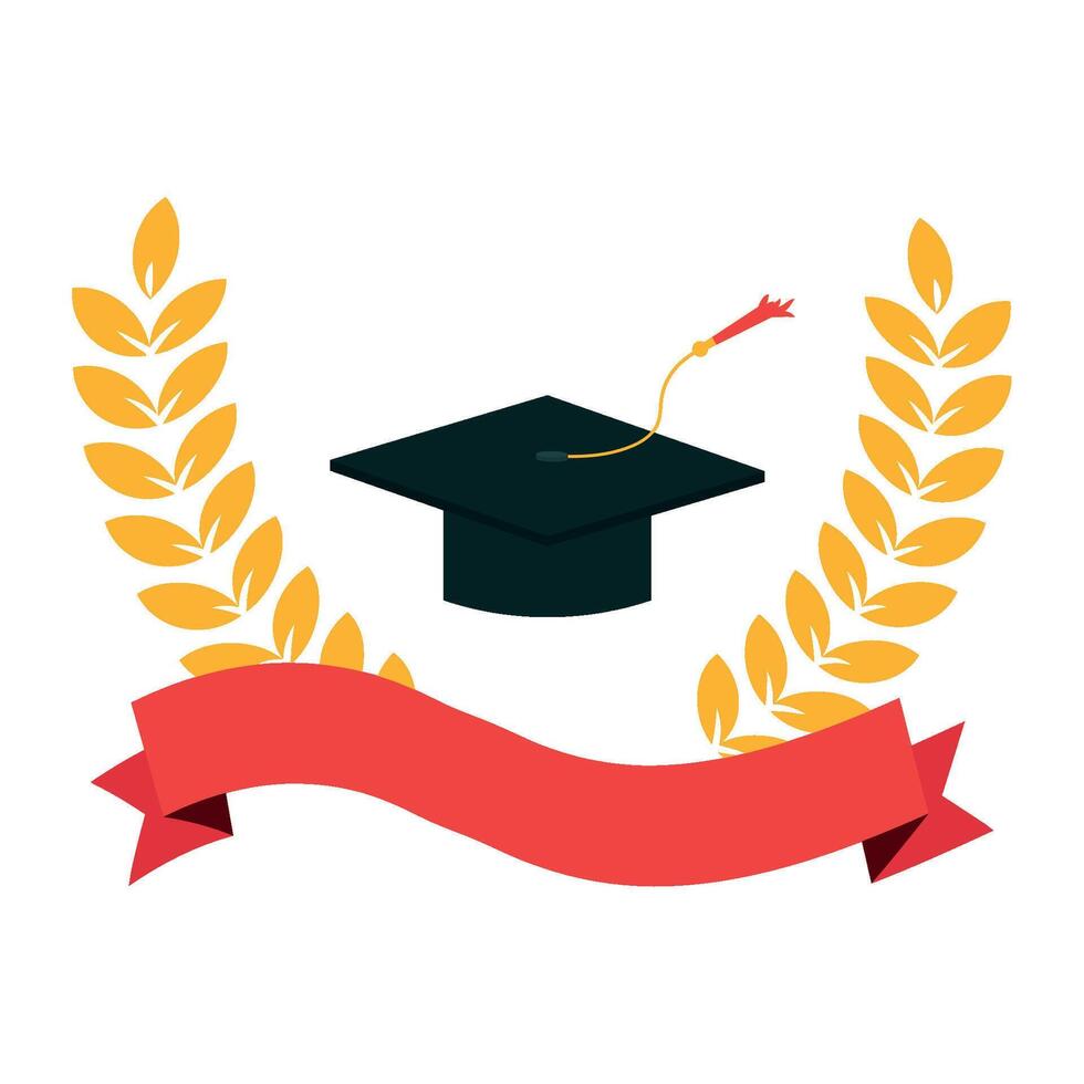 graduation wreath illustration vector