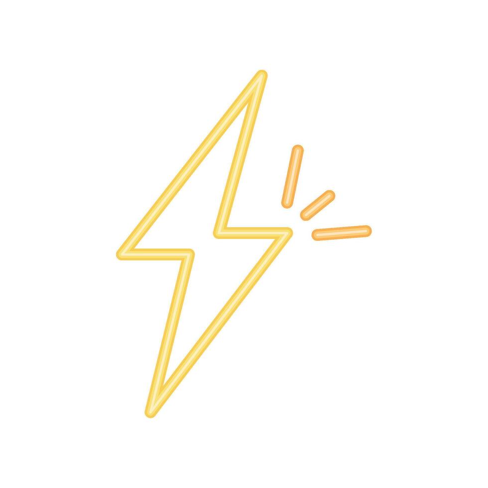 neon thunder sign icon illustration vector