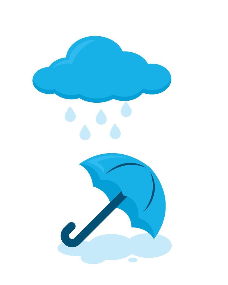 rain and umbrella isolated vector