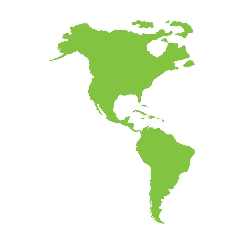 america map in green color vector