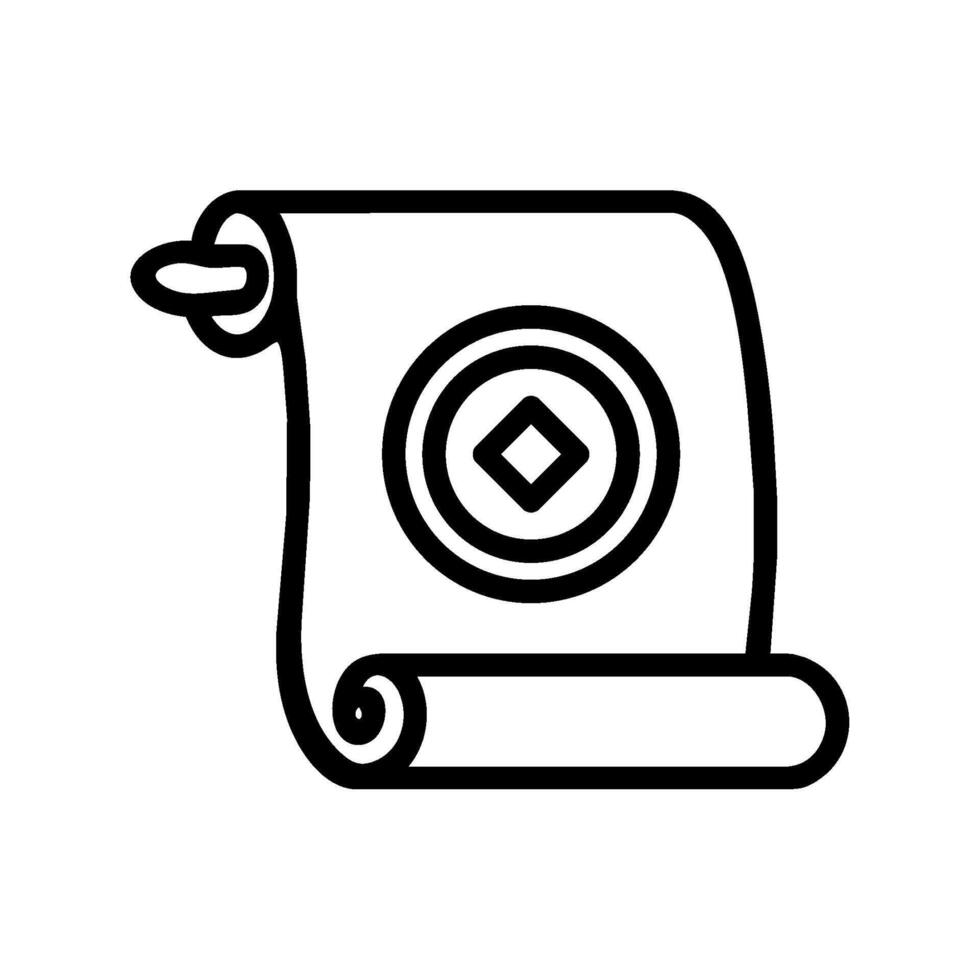 Chinese scroll icon illustration isolated vector
