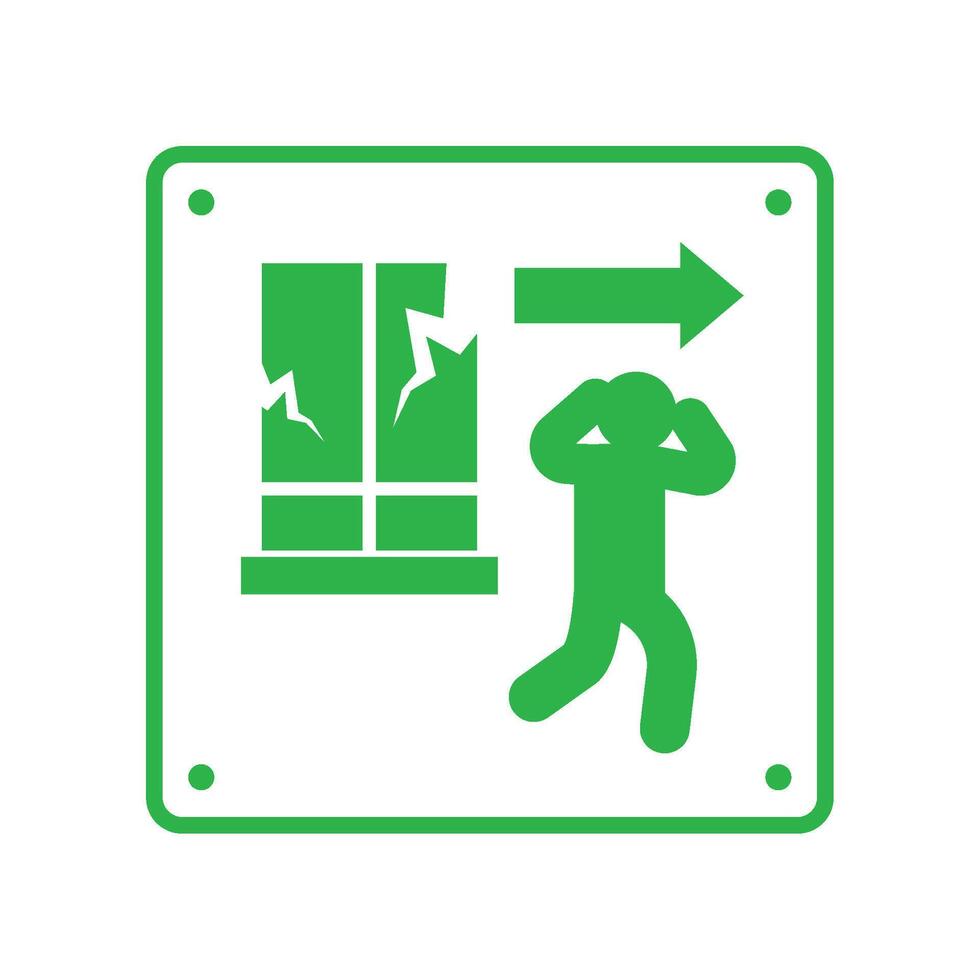 earthquake icon signal of stay away from windows isolated vector