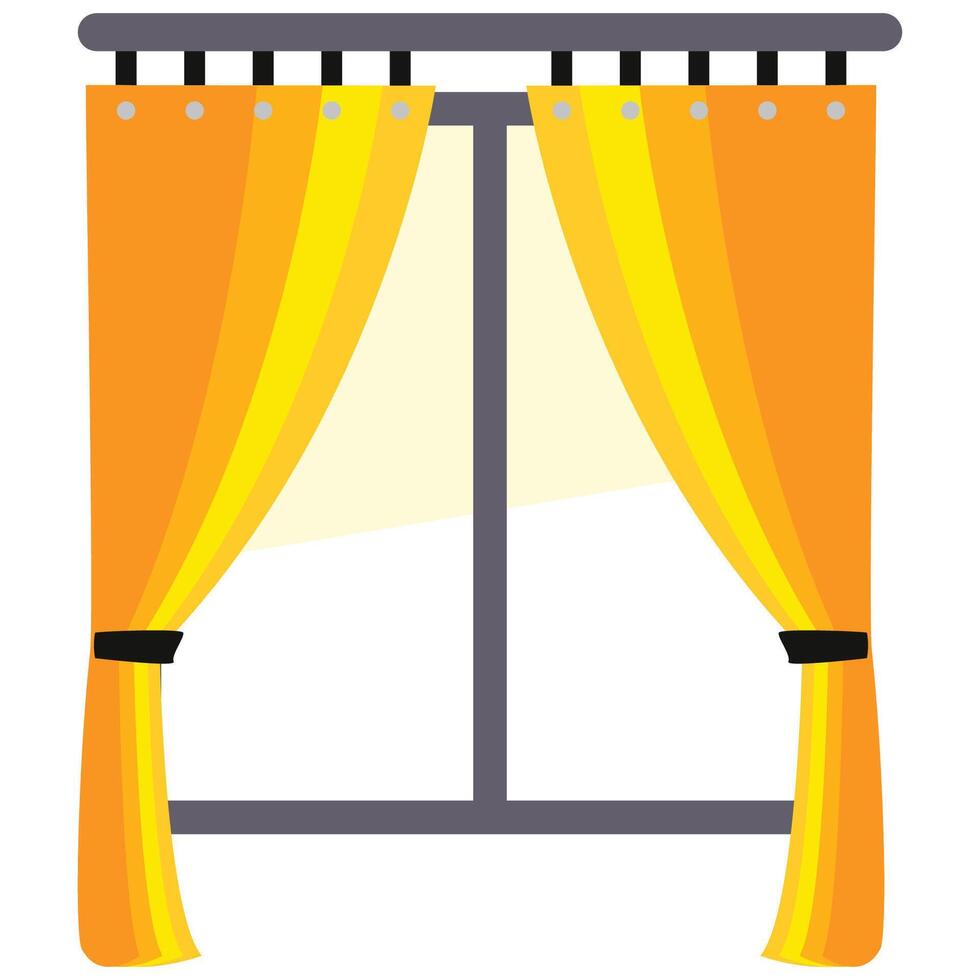 Opening Window curtains Balcony of apartment building facade vector
