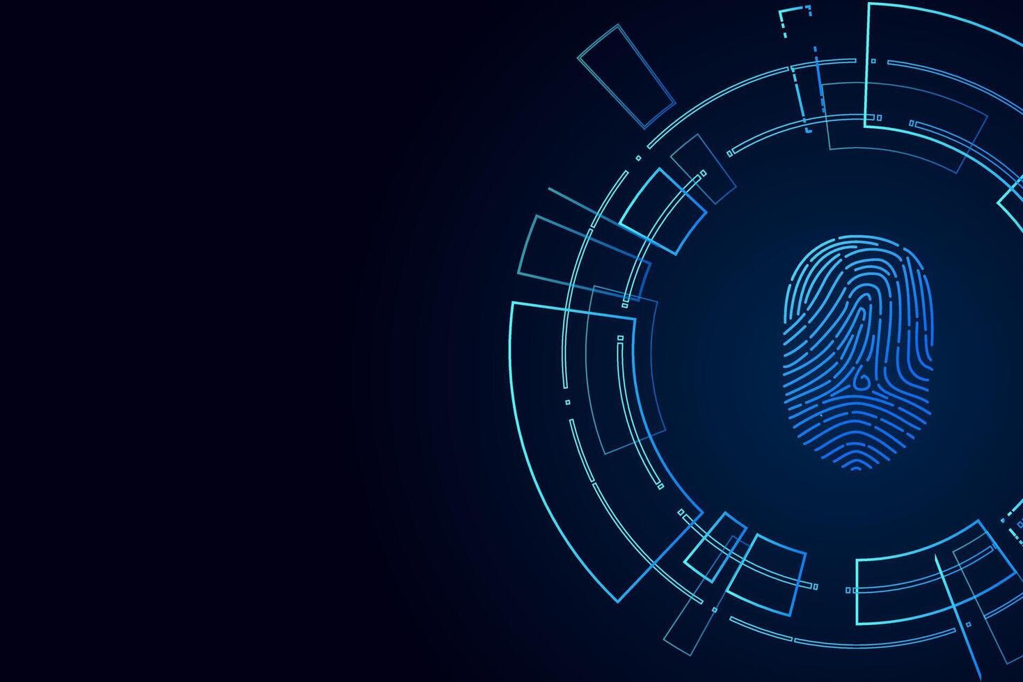 scan fingerprint Cyber security and password vector