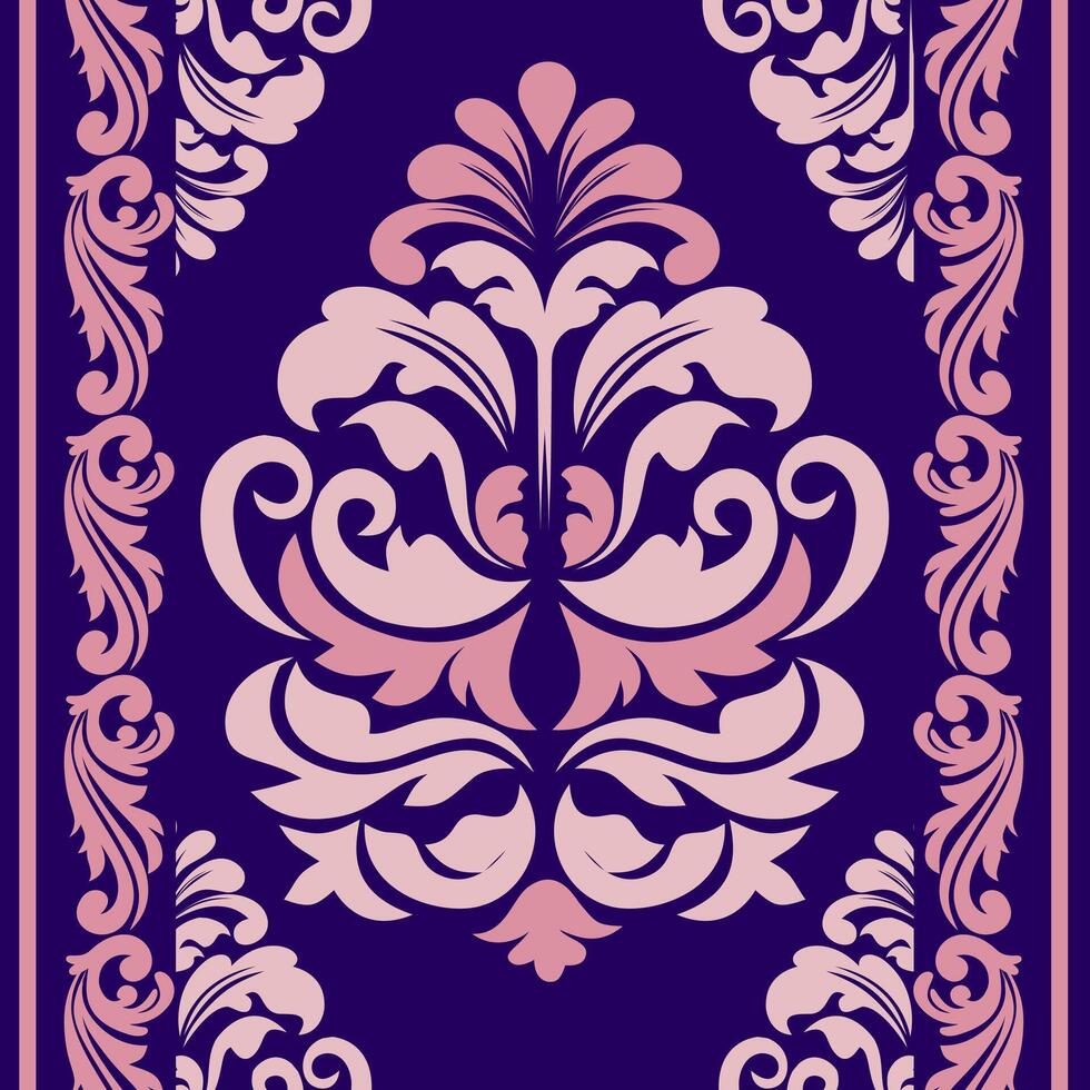 Seamless damask pattern with intricate floral and leaf motifs. This classic and elegant design is perfect for wallpaper, fabric, and various graphic design projects. vector